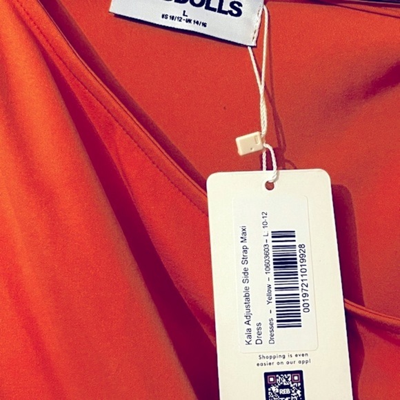 REBDOLLS Kala Peek A Boo Adjustable Side Strap Maxi Dress Sz L Women - Picture 7 of 9